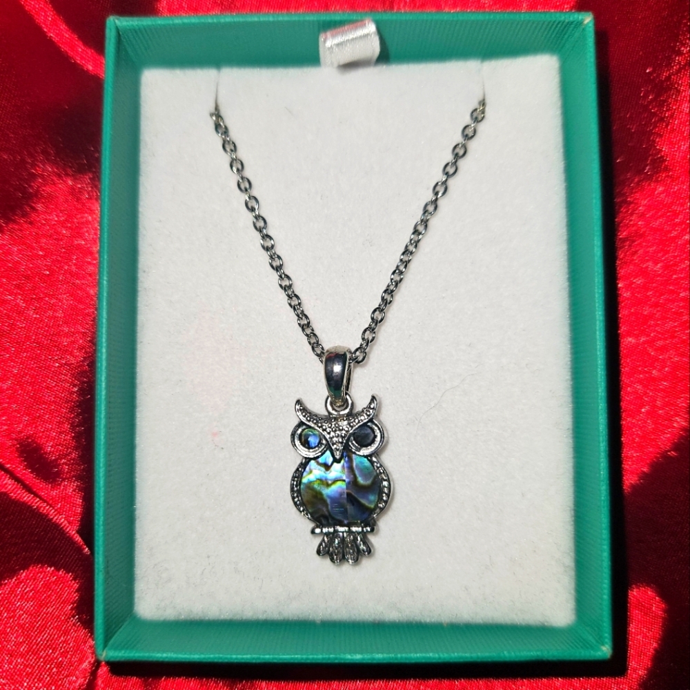 Abalone Owl Pendant by Tide Jewellery